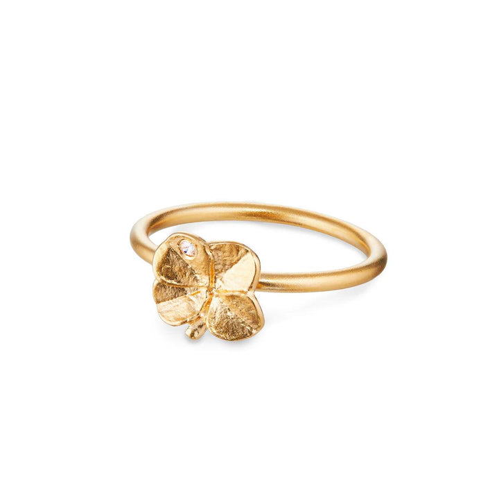 Flora Danica Firkløver Ring 18kt Guld m. Diamant - Ringe - FLC-Ri-18k-G-52