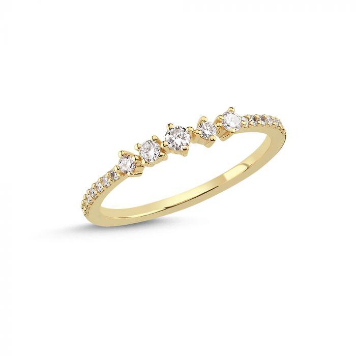 Nuran 14kt Noelle Ring Med Diamanter - A3056 - Ringe - A3056-021-001