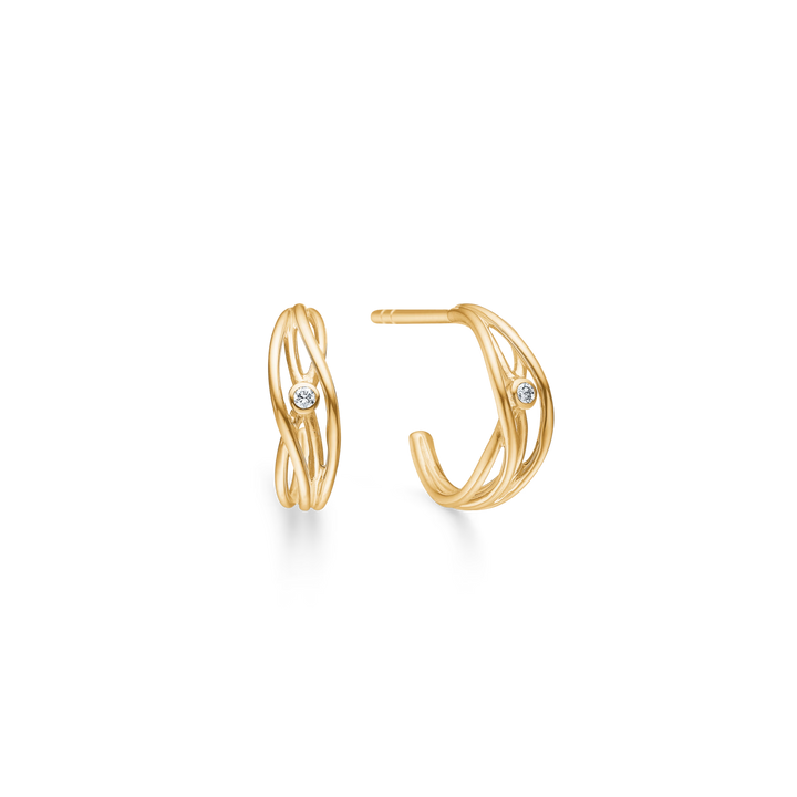 Mads Z Diamond Nest Creole i 14kt guld och diamanter