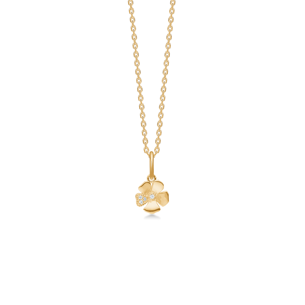 Mads Z Fleur 14kt Guld Vedhæng m. Diamanter 7mm