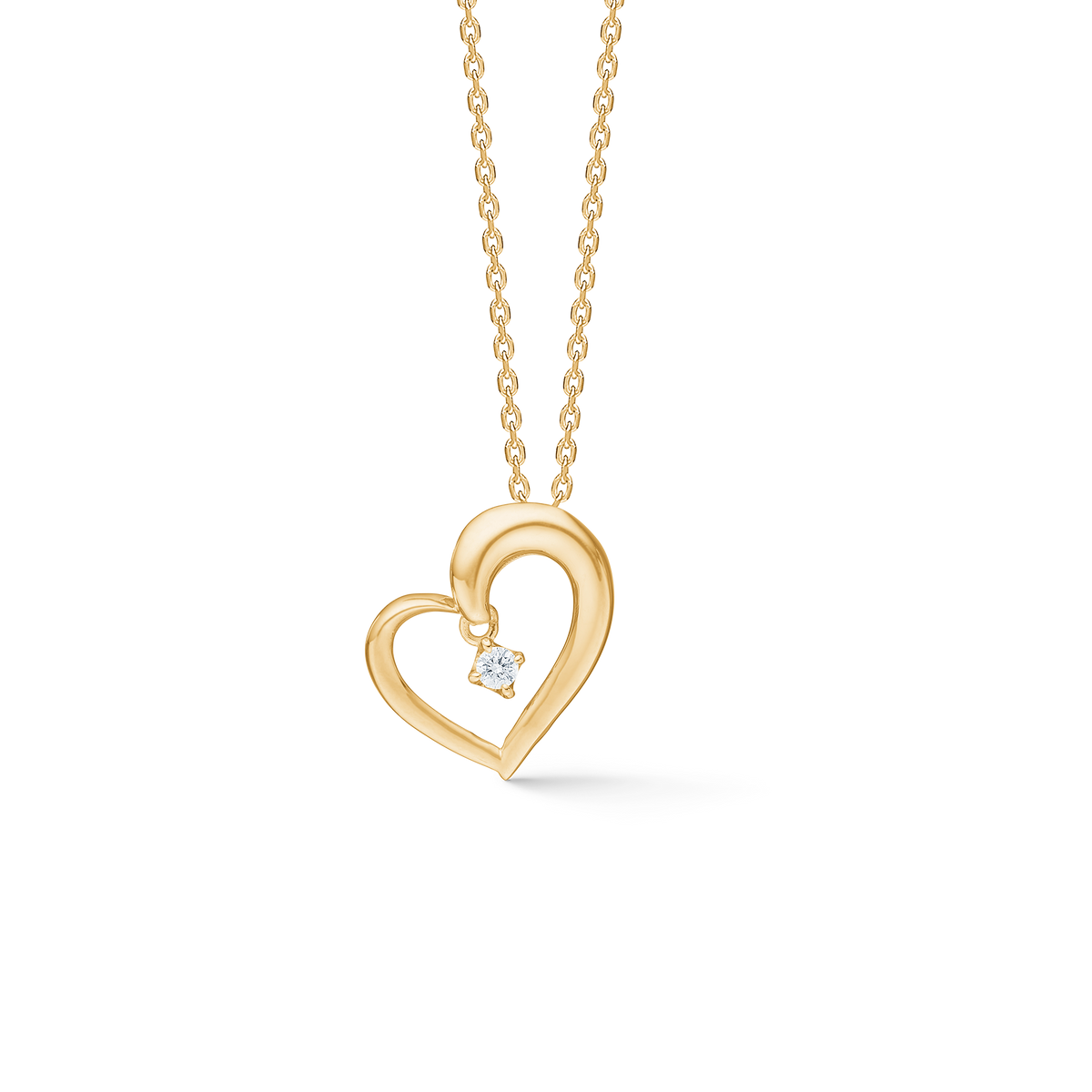 Mads Z Crown Heart 14 Guld Vedhæng 0.04ct W.Si