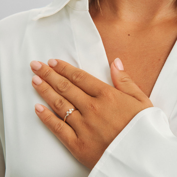 Mads Z Diamond Dew Ring i 14 kt. guld m. Diamanter 