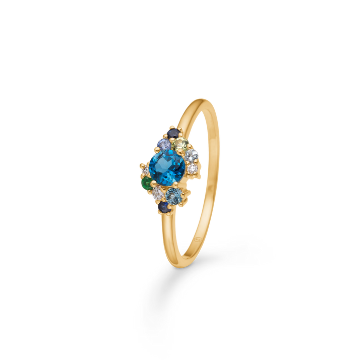 Mads Z Four Seasons Autumn Petite Blå Topas Ring i 14 kt. Guld 