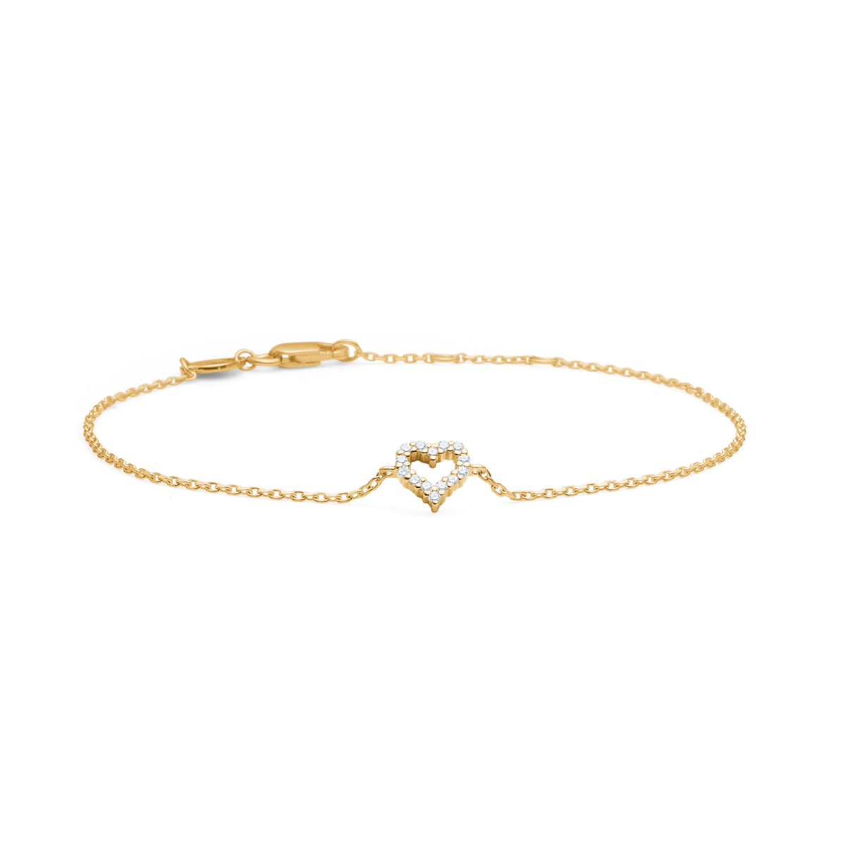 Mads Z Tender Heart Armband i 14 kt. Guld med Diamanter 