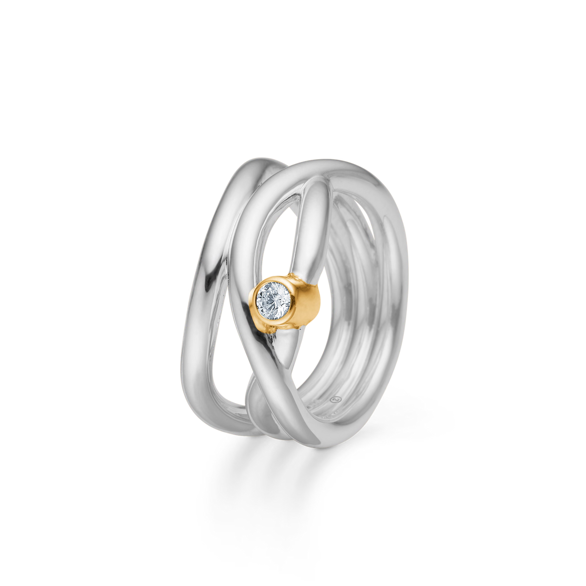 Mads Z Silver Astrid Ring Med 8kt Guld 