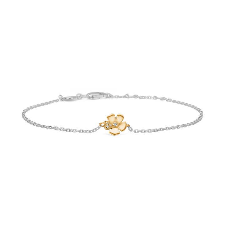 Mads Z Fleur armband i silver och 14 kt. guld med diamanter 