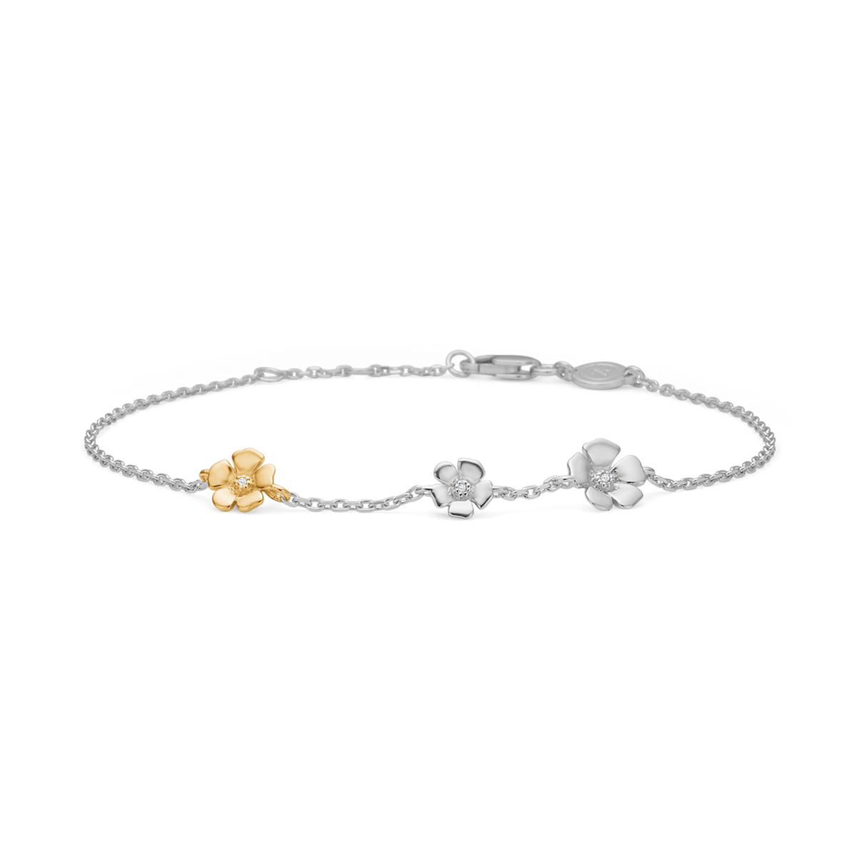 Mads Z Silver Fleur-armband med 14 kt 0,012 ct W.Si 
