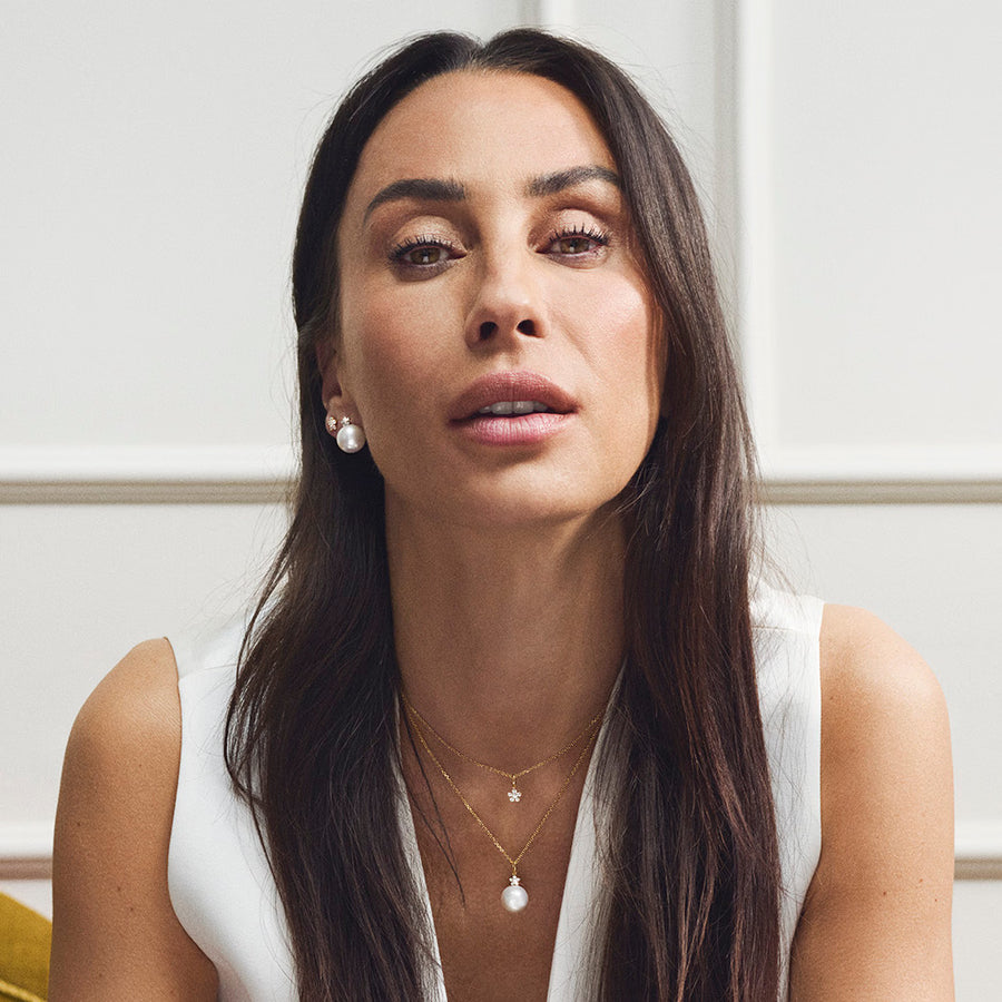 Mads Z 14kt Celeste Pendant M. Kulturell pärla & 0,07CT w/SI