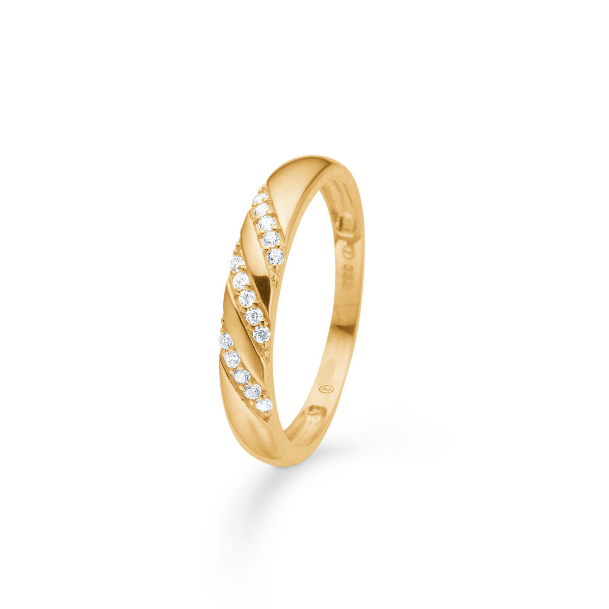 Mads Z Stardust Ring i 8 kt. guld m. Zirkonia 