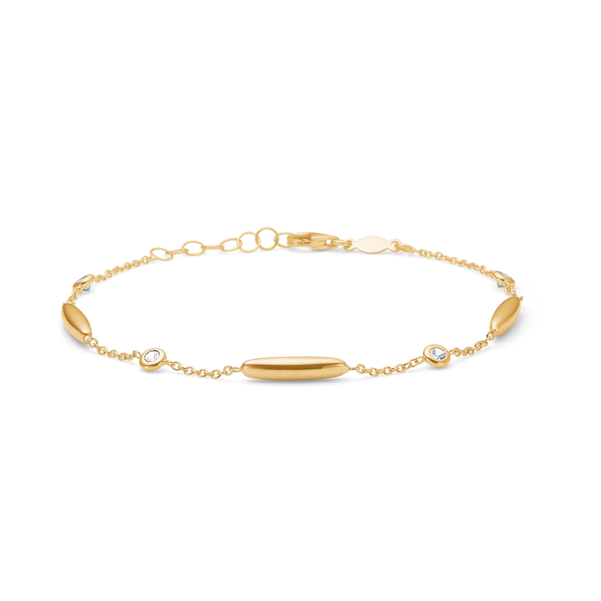 Mads Z Linera Armband i 8 kt. guld m. Zirkonia 