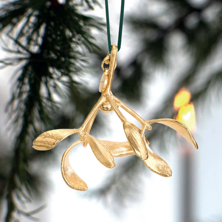 Flora Danica Mistelten – 18 karat guldpläterad julprydnad – FDJ-XMAS-MISTELTEN-G