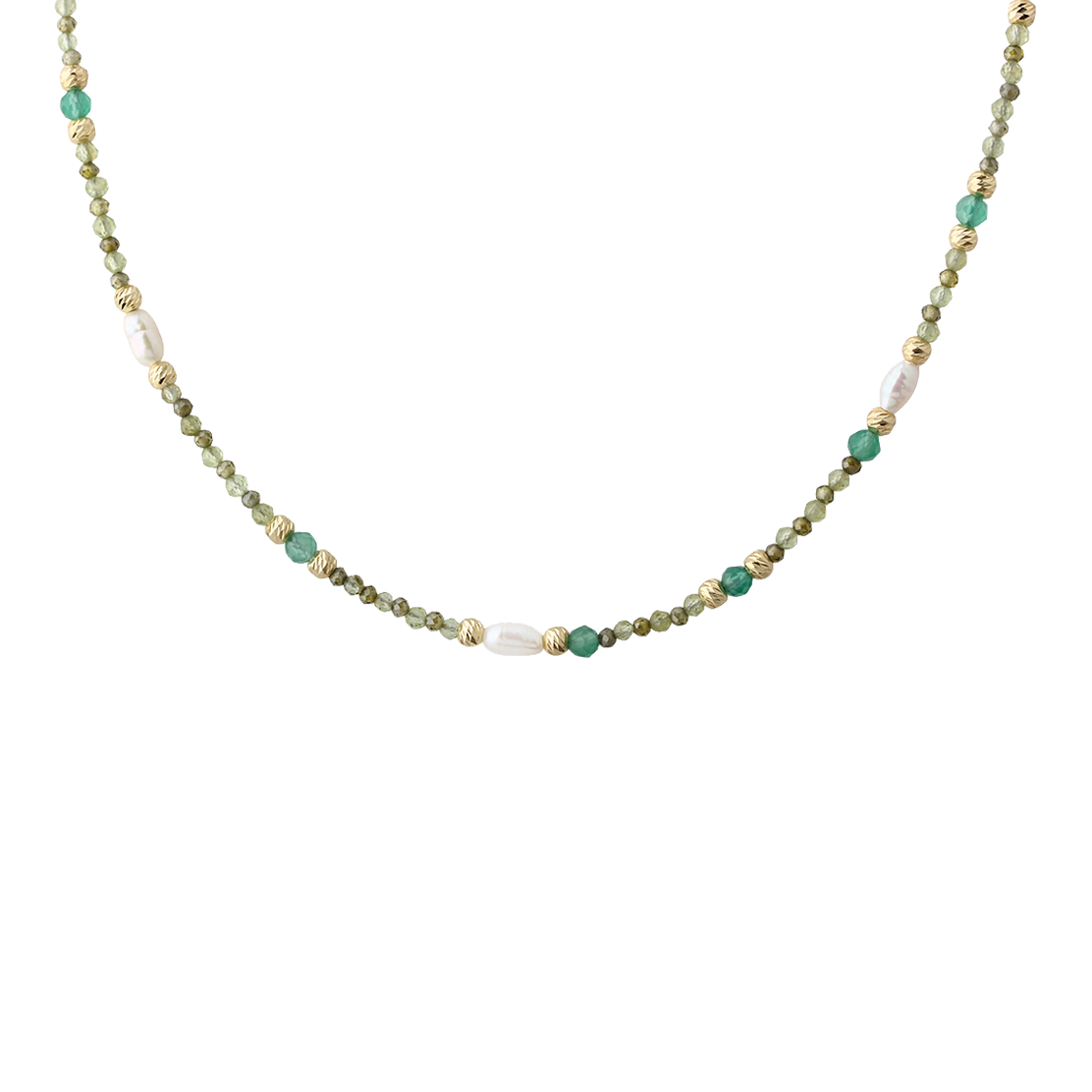 Aqua Dulce Verde Simple Necklace - - 6707