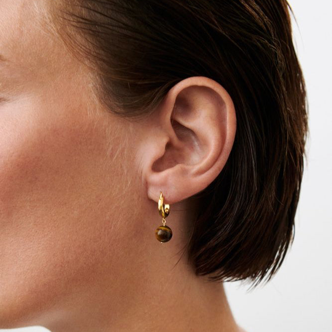Pernille Corydon Earth øreringe I Forgyldt Sølv