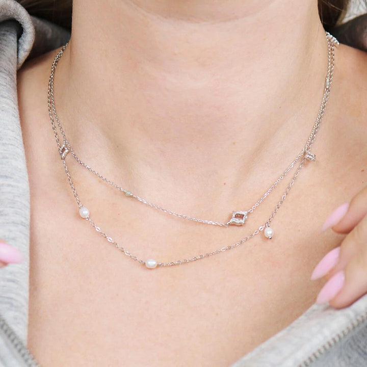 Studio Z Trace Pearl Halsband – Silverhalsband med pärlor 