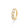Fossil Anillo oro montre, elegant fingerring i guldfarvet metal med fem klare sten, Model7247956
