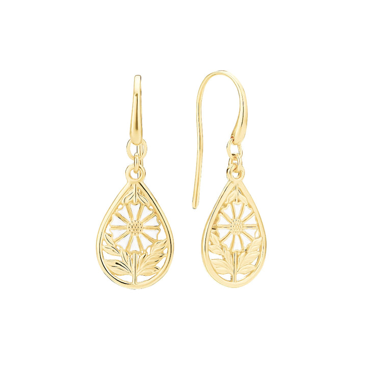Marguerit Drop Earring 5mm - 24kt Gilded Silver