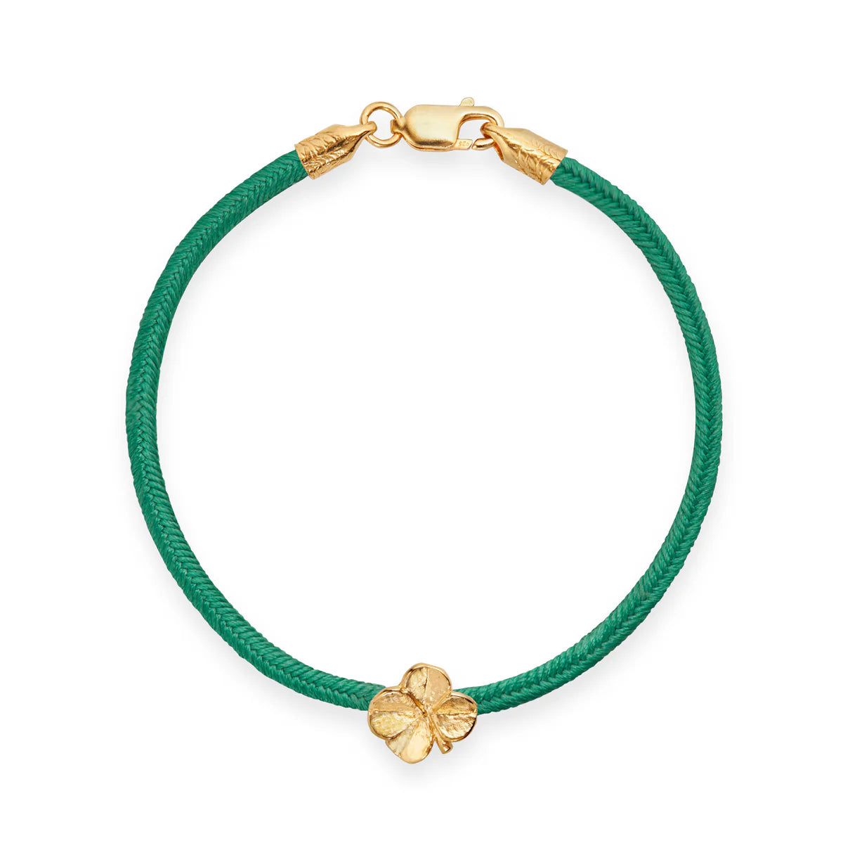 Flora Danica Firklover Silkarmband Dark Green - Guldpläterad