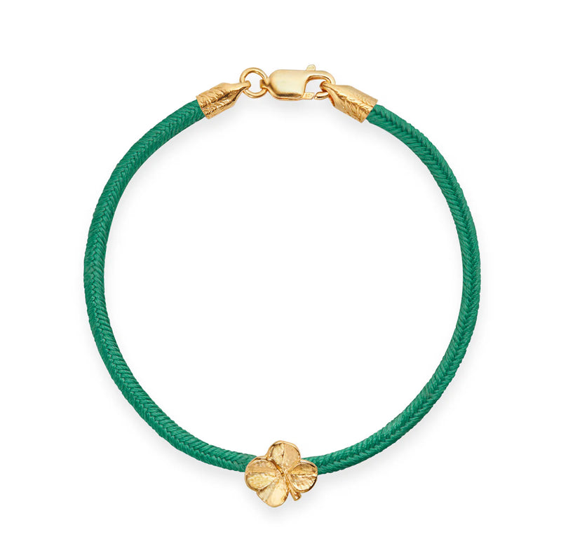 Flora Danica Firklover Silkarmband Dark Green - Guldpläterad