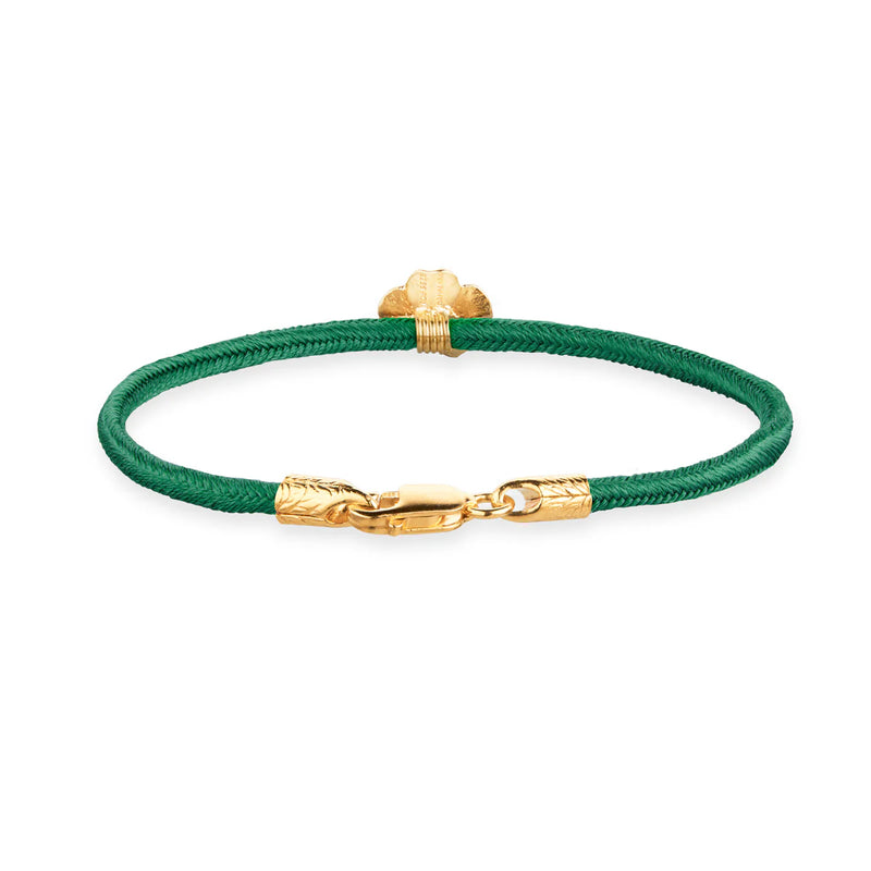 Flora Danica Firklover Silkarmband Dark Green - Guldpläterad