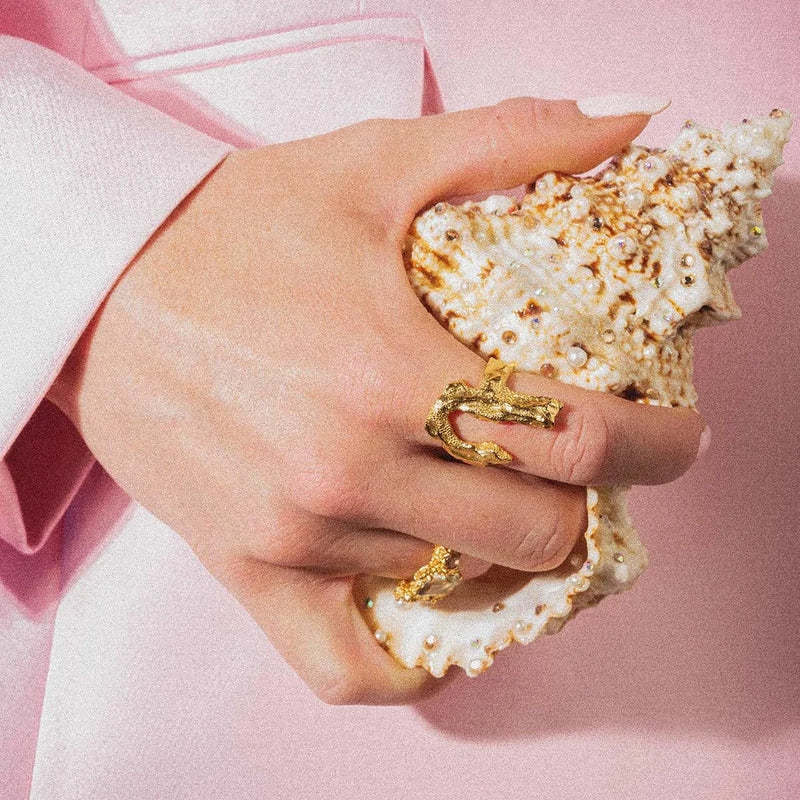 Vincent Bone Forgyldt  Ring