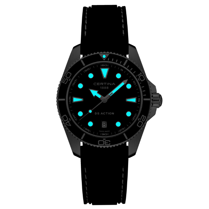Certina DS Action - 40 mm svart gummirem – produktbild 3