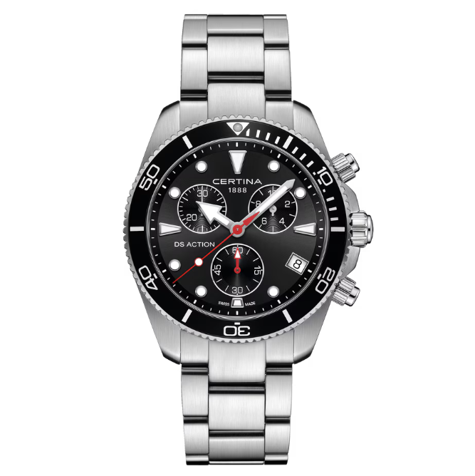 Certina DS Action Chrono - 42mm svart urtavla – C0484171105100