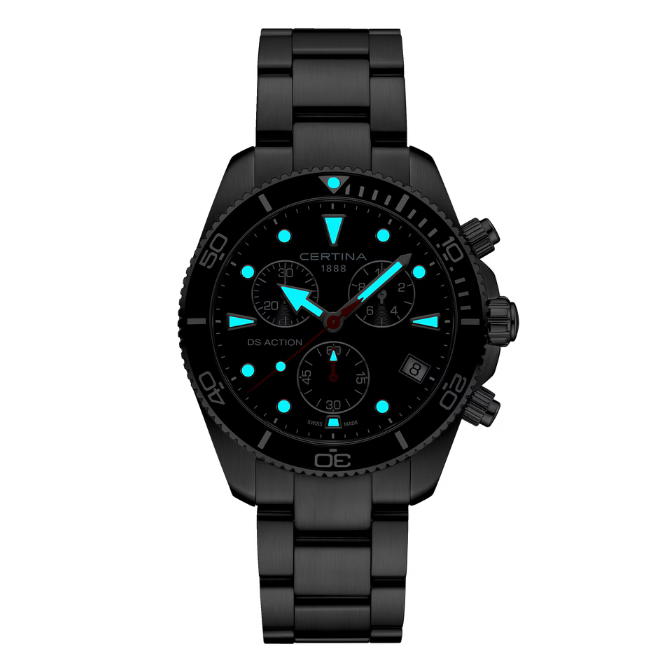 Certina DS Action Chrono - 42mm svart urtavla – produktbild 2