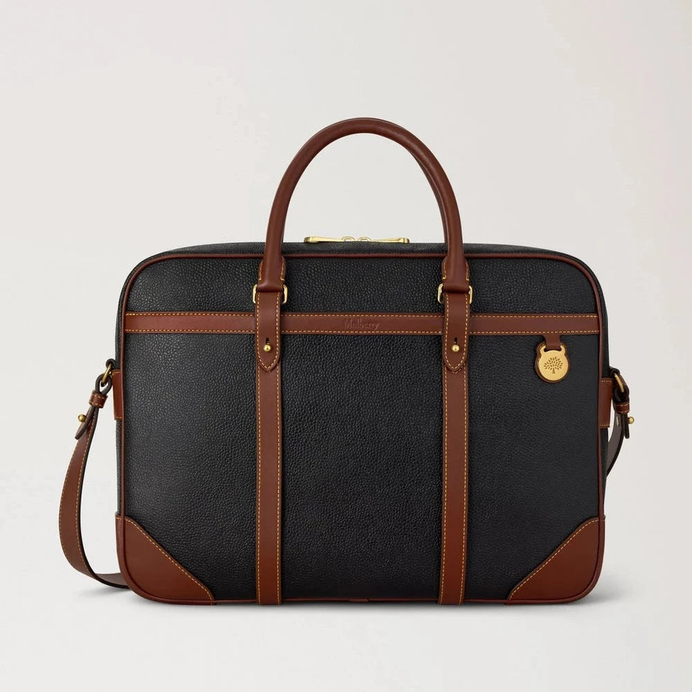 Mulberry Heritage Portfölj Scotchgrain Black-Cognac