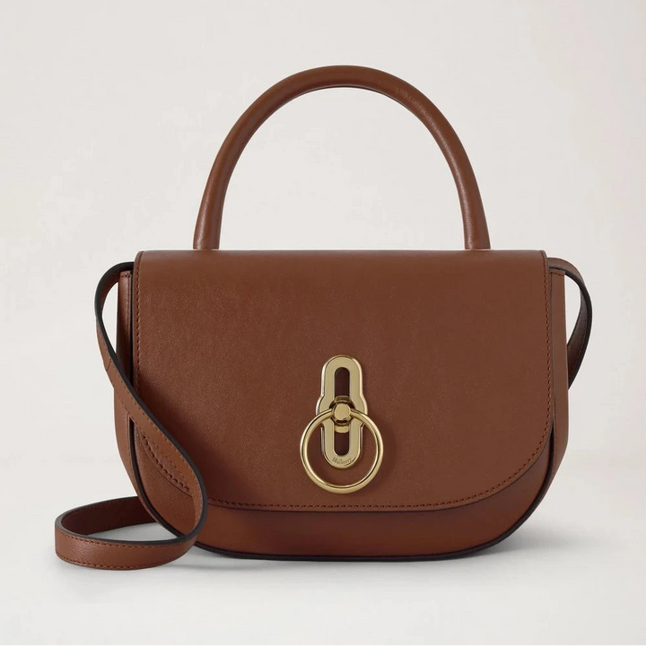 Mulberry Liten Amberley Top Handle i ekfärgat mjukt slätt läder 