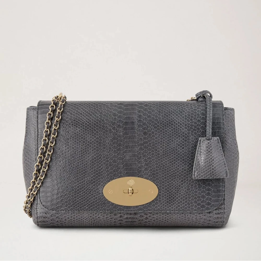 Mulberry Medium Lily Foggy Grey Waxed Snake Print – HH0214/787D117