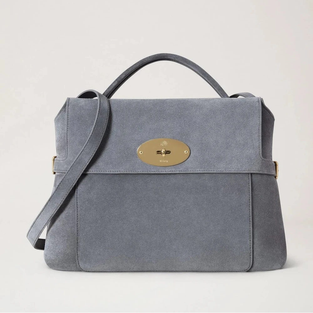 Mulberry Stevie Top Handle Suede Dimgrå 