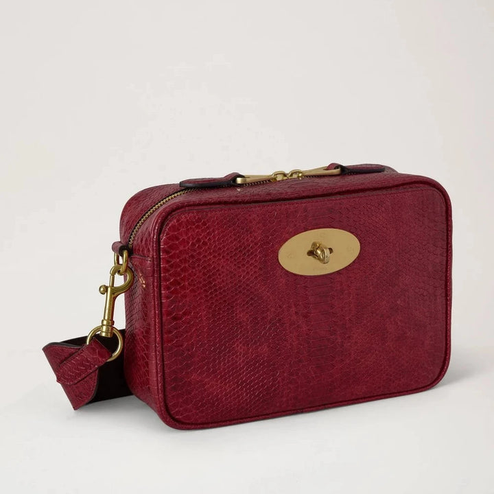 Mulberry Darley Camera Bag i vaxat ormskinn Appel Red 