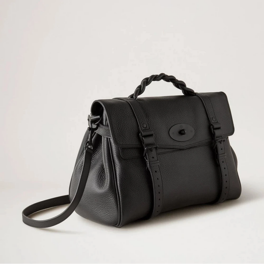 Mulberry Oversized Black Alexa Heavy Grain
