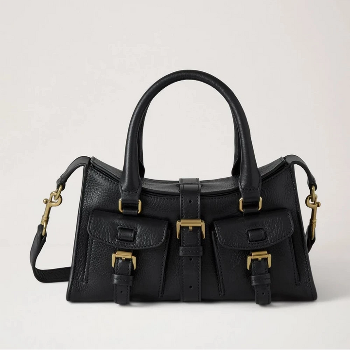 Mulberry Mini Roxanne High Shine Läder Svart
