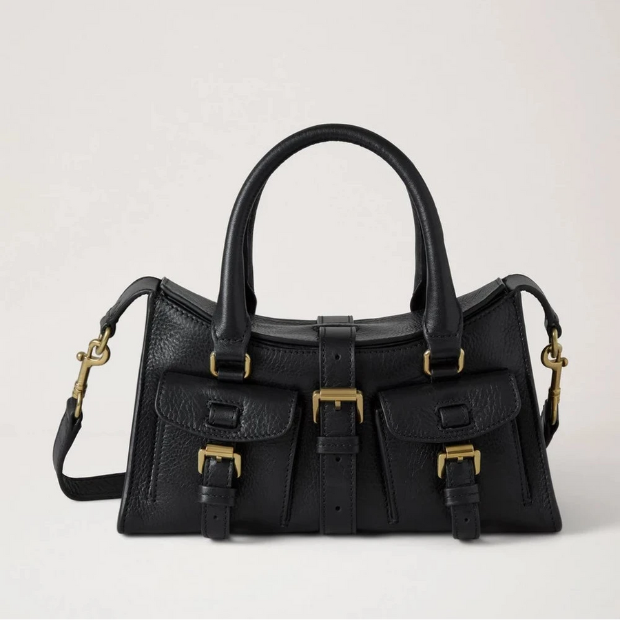 Mulberry Mini Roxanne High Shine Läder Svart