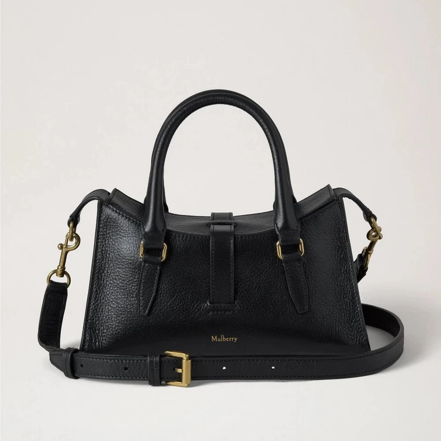 Mulberry Mini Roxanne High Shine Läder Svart