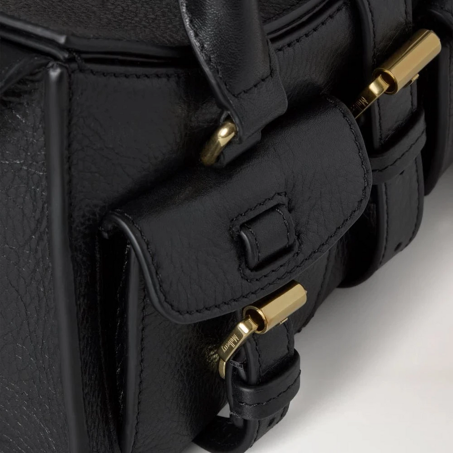 Mulberry Mini Roxanne High Shine Läder Svart