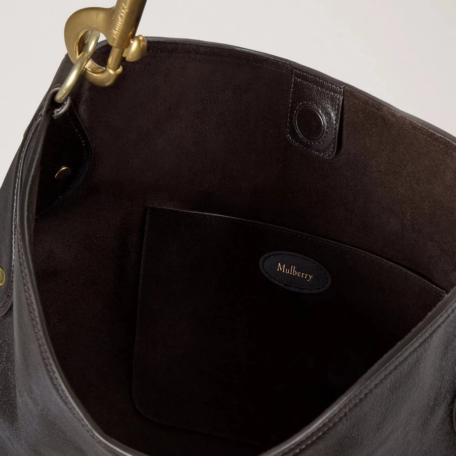 Mulberry Hackney Shoulder Bag Ebony Shiny Buffalo - Taske - HH9963/726A110