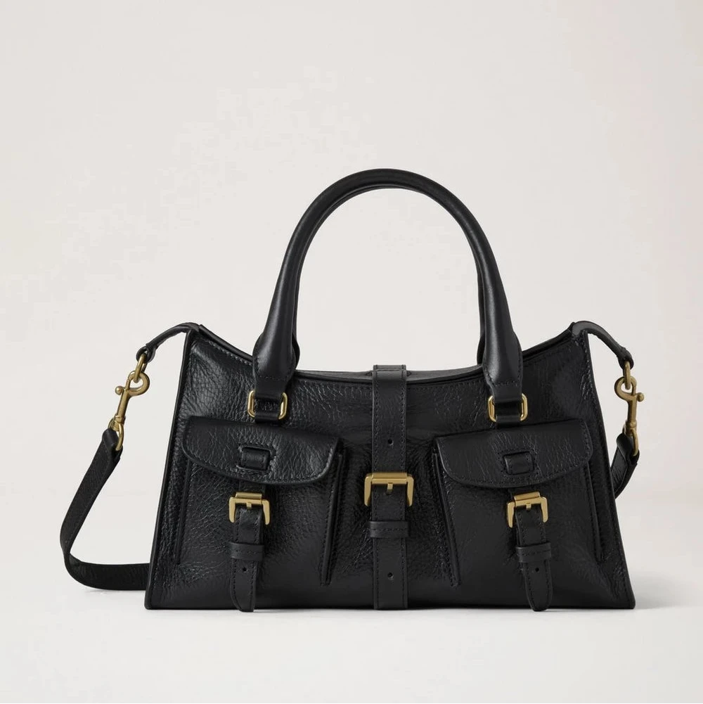 Mulberry Liten Roxanne High Shine Läder Svart