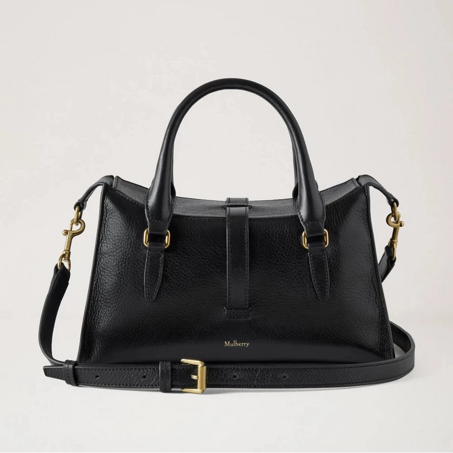 Mulberry Liten Roxanne High Shine Läder Svart