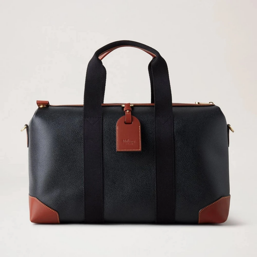Mulberry Heritage Day Clipper Black & Cognac tryckt Bioveg Scotchgrain