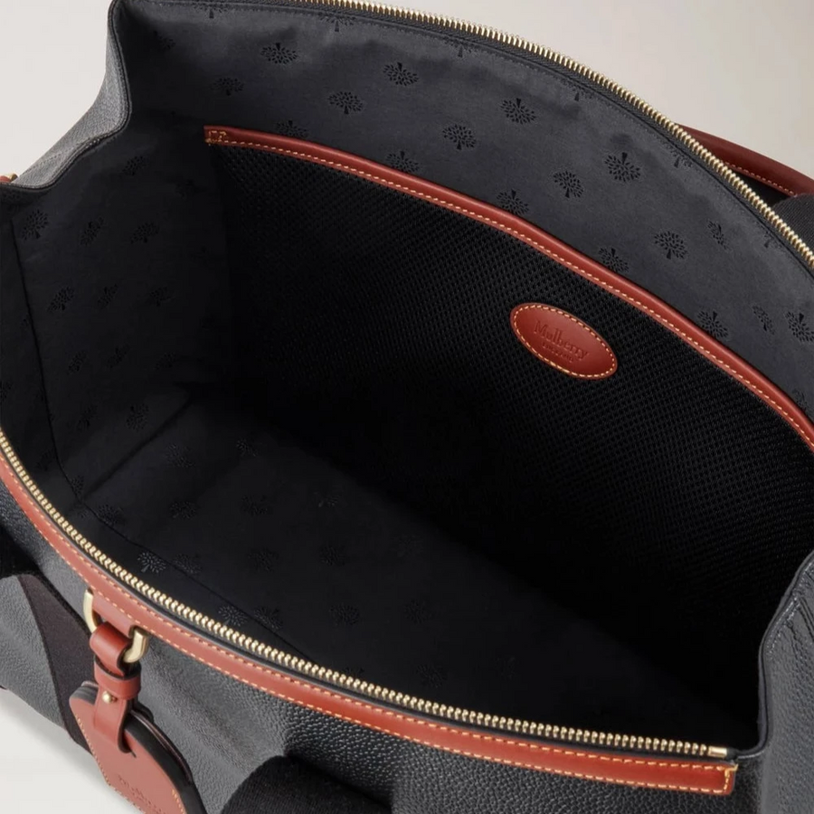 Mulberry Heritage Day Clipper Black & Cognac tryckt Bioveg Scotchgrain