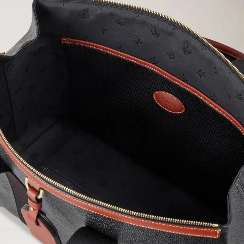 Mulberry Heritage Day Clipper Black & Cognac tryckt Bioveg Scotchgrain