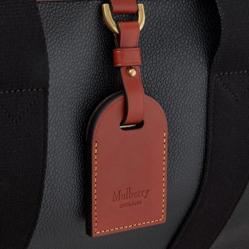 Mulberry Heritage Day Clipper Black & Cognac tryckt Bioveg Scotchgrain
