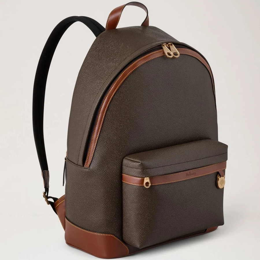 Mulberry Heritage Zipped Backpack Mole & Cognac Bio-Based Scotchgrain - Taske - HS5215/127Q330