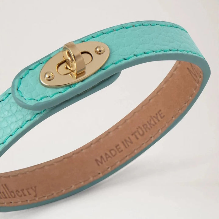 Mulberry Bayswater Thin Bracelet Marina Blue Small Classic Grain & Brass