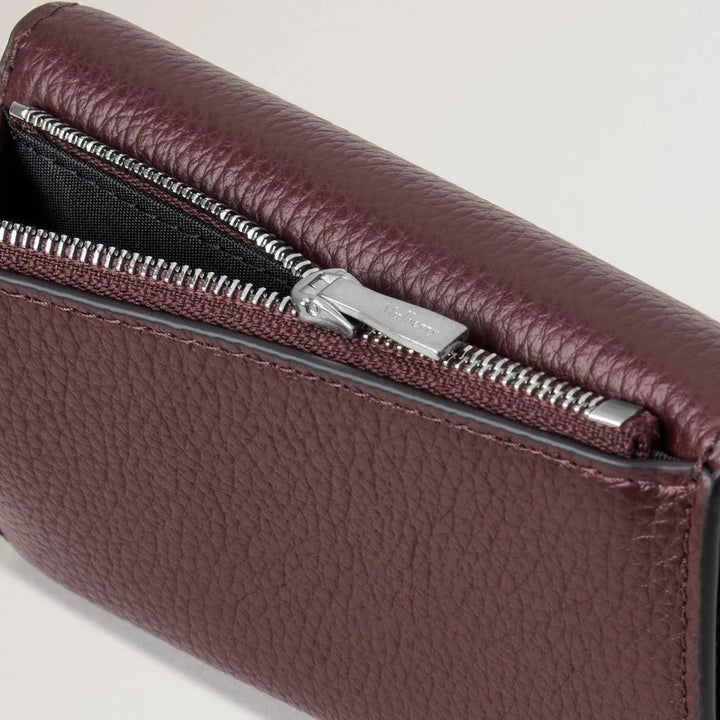 Mulberry Darley Vikbart Multi-Card-plånbok Black Cherry Small Classic Grain 