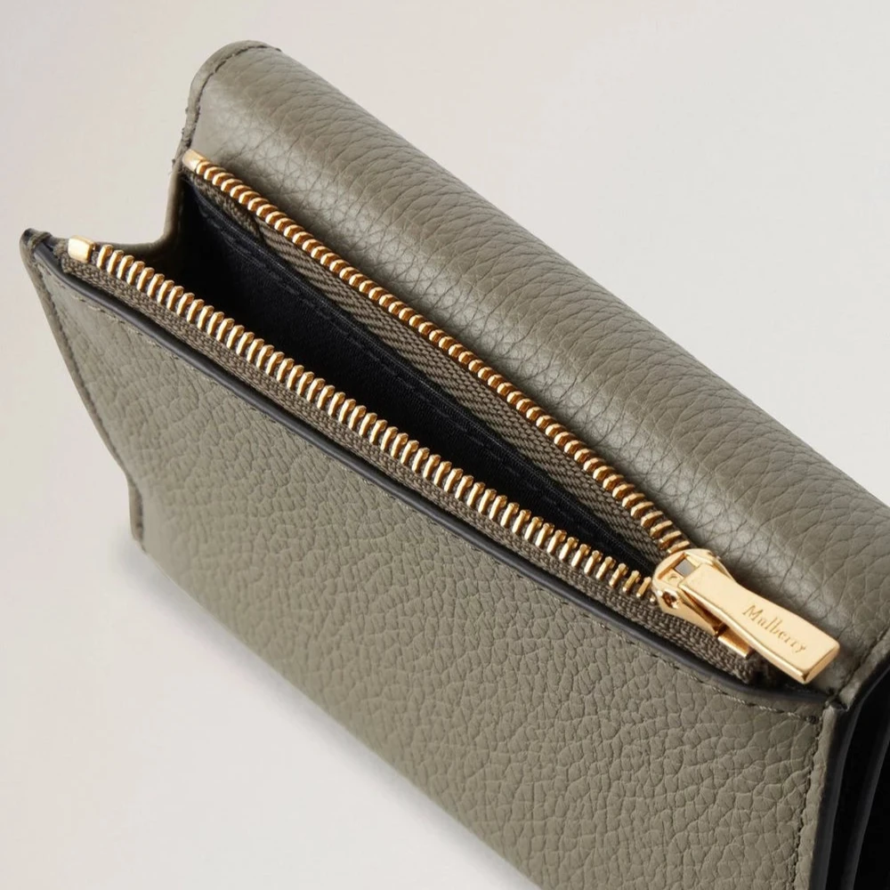 Mulberry Darley Folded Multi-Card Wallet Linen Green
