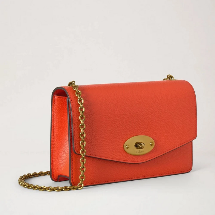 Mulberry Liten Darley Coral Orange Small Classic Grain 
