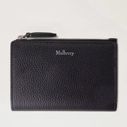 Mulberry Continental Bifold Zipped Wallet Black Small Classic Grain